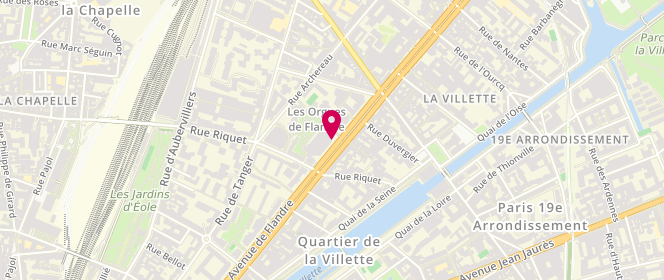 Plan de Valege Lingerie, 87 avenue de Flandre, 75019 Paris