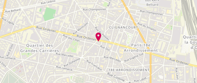 Plan de Lingerie Valerie, 119 Bis Rue Ordener, 75018 Paris