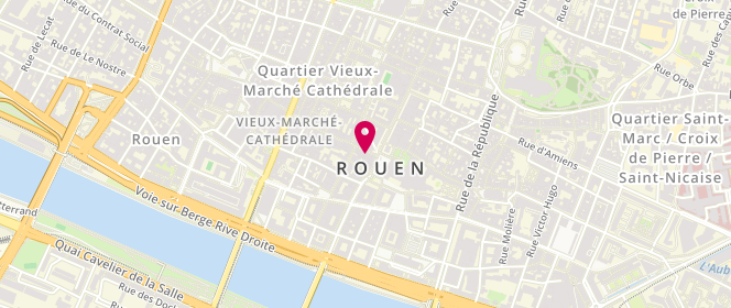 Plan de Sud Express, 11 Rue du Gros Horloge, 76000 Rouen
