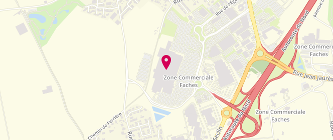 Plan de Geox, Centre Commercial Auchan Route de Vendeville, 59155 Faches-Thumesnil