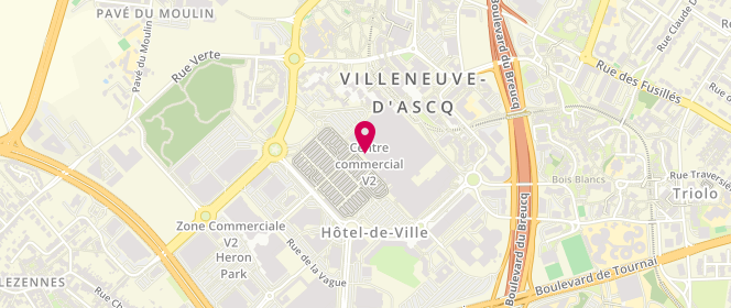 Plan de Calzedonia, Rue du Ventoux Centre Commercial V2, 59650 Villeneuve-d'Ascq