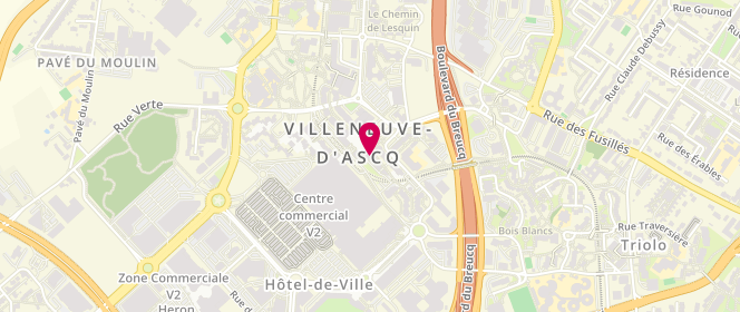 Plan de Quicksilver, Quartier Hôtel de Ville Centre Commercial V 2, 59650 Villeneuve-d'Ascq