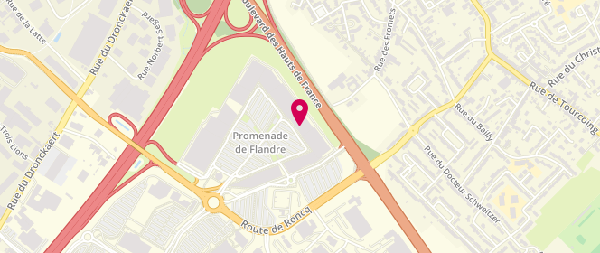 Plan de Damart, Centre Commercial Promenade de Flandres
1 Route de Roncq Bloc 5, Cellule B08, 59960 Neuville-en-Ferrain