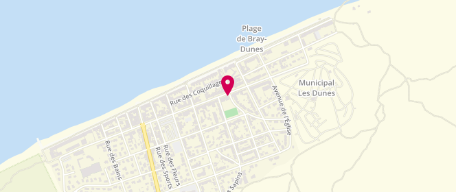 Plan de La Cabine de Plage, 840 Boulevard Georges Pompidou, 59123 Bray-Dunes